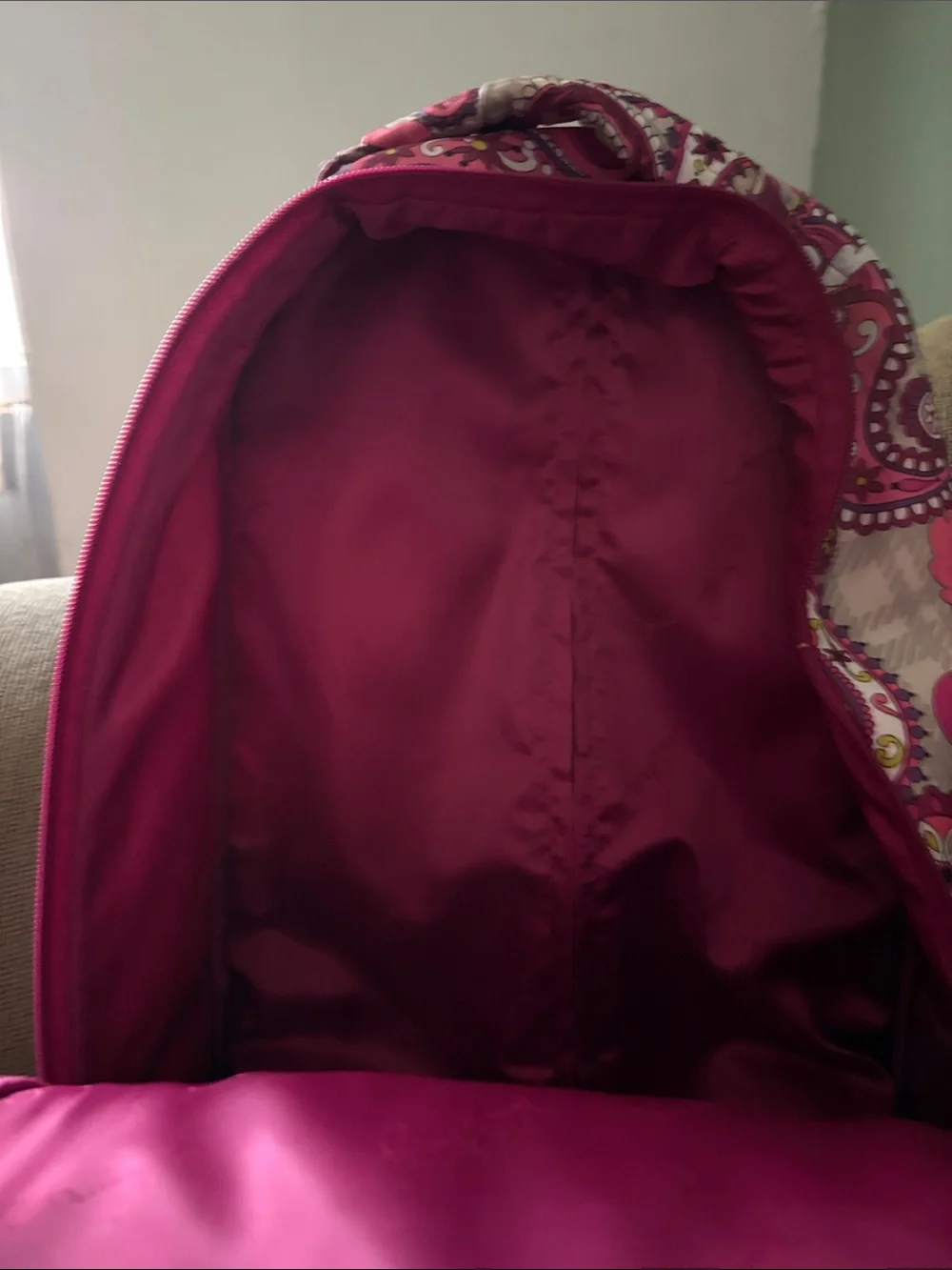 Vera Bradley Pink Paisley Pattern Rolling Backpack Vintage Y2K